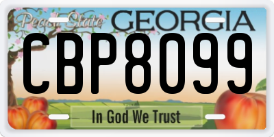 GA license plate CBP8099