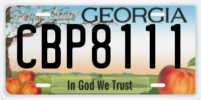 GA license plate CBP8111