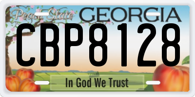 GA license plate CBP8128