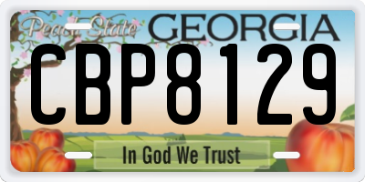 GA license plate CBP8129
