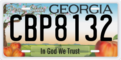 GA license plate CBP8132