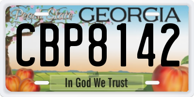 GA license plate CBP8142