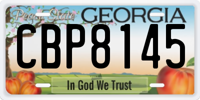 GA license plate CBP8145
