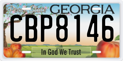 GA license plate CBP8146