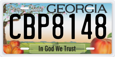 GA license plate CBP8148
