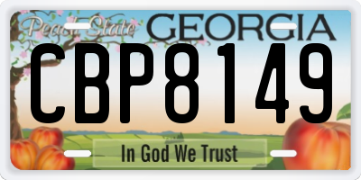 GA license plate CBP8149