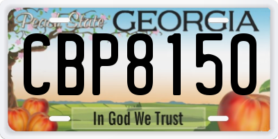 GA license plate CBP8150