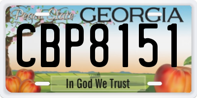 GA license plate CBP8151