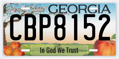 GA license plate CBP8152