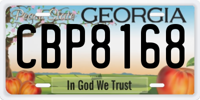 GA license plate CBP8168