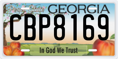 GA license plate CBP8169