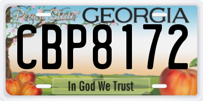 GA license plate CBP8172