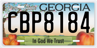 GA license plate CBP8184
