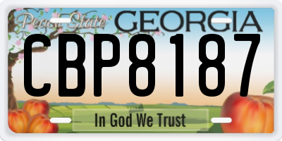 GA license plate CBP8187