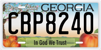 GA license plate CBP8240