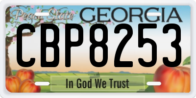 GA license plate CBP8253