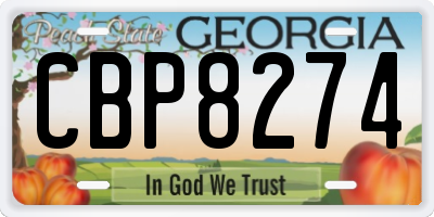 GA license plate CBP8274