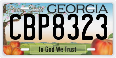 GA license plate CBP8323