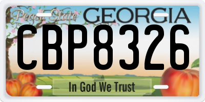 GA license plate CBP8326