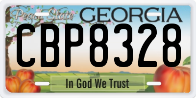 GA license plate CBP8328
