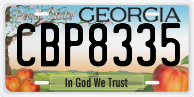 GA license plate CBP8335