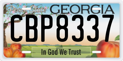 GA license plate CBP8337