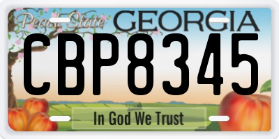 GA license plate CBP8345