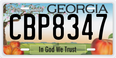 GA license plate CBP8347