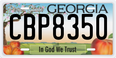 GA license plate CBP8350