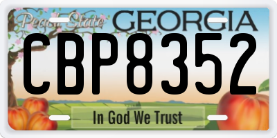 GA license plate CBP8352