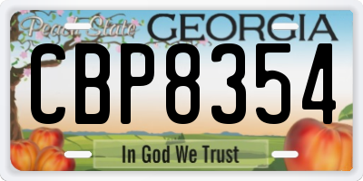 GA license plate CBP8354