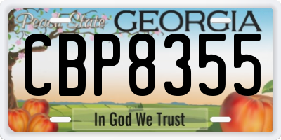 GA license plate CBP8355