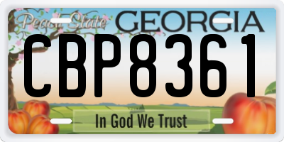 GA license plate CBP8361
