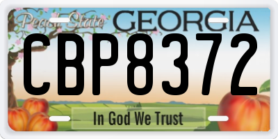 GA license plate CBP8372