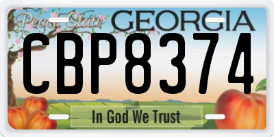 GA license plate CBP8374