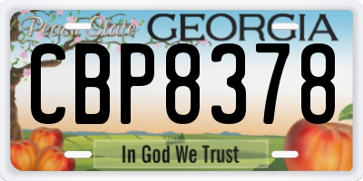 GA license plate CBP8378
