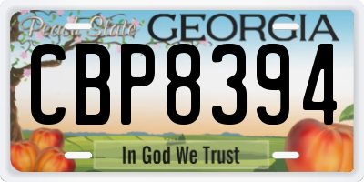 GA license plate CBP8394