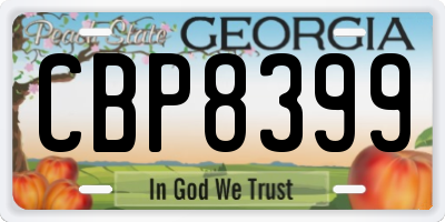 GA license plate CBP8399