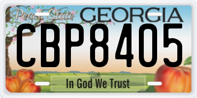 GA license plate CBP8405