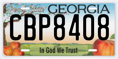 GA license plate CBP8408
