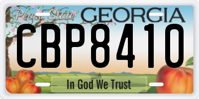 GA license plate CBP8410