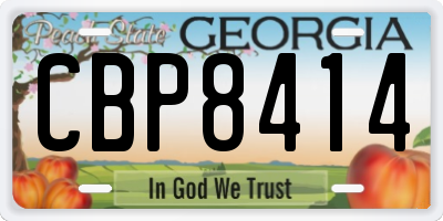 GA license plate CBP8414