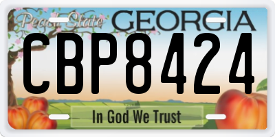 GA license plate CBP8424