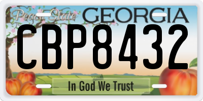 GA license plate CBP8432