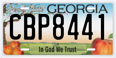 GA license plate CBP8441