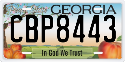 GA license plate CBP8443
