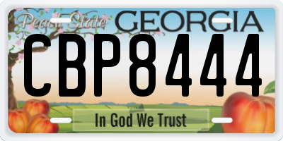 GA license plate CBP8444