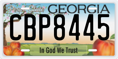 GA license plate CBP8445