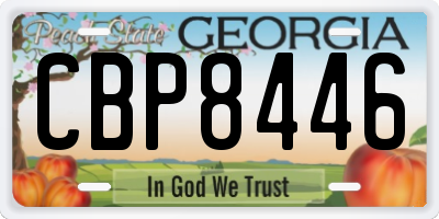 GA license plate CBP8446