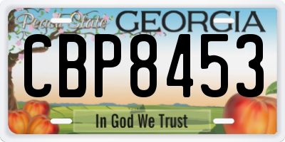 GA license plate CBP8453